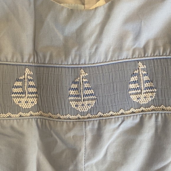 Petit bébé 18mo BABY BLUE EASTER SPECIAL OCCASION ROMPER PETIT BEBE HAND SMOCKED - Picture 1 of 7